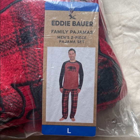 Eddie Bauer Red and Black Bear Plaid Pajama Set - Picture 2 of 7